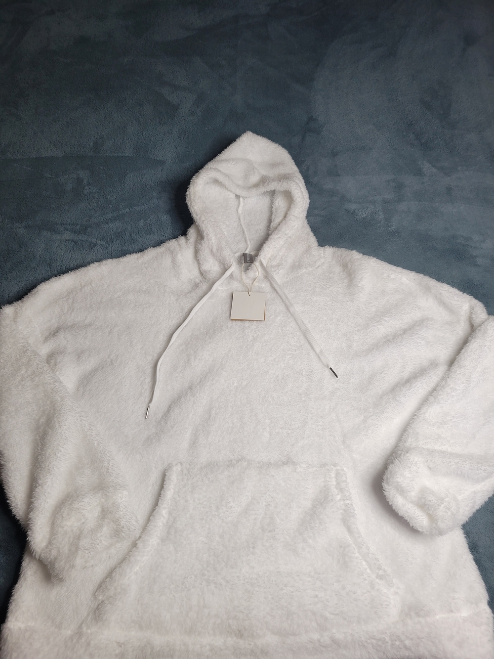 Cozy Plush White Hooded Pullover